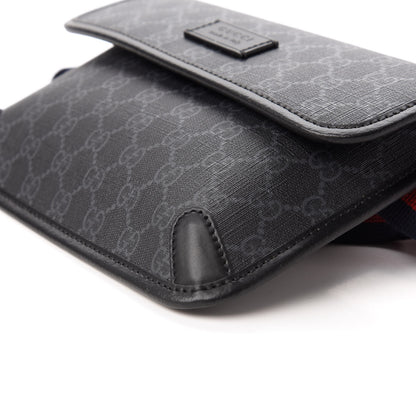 Gucci GG Supreme Monogram Web Slim Belt Bag Black Grey 7 of 11