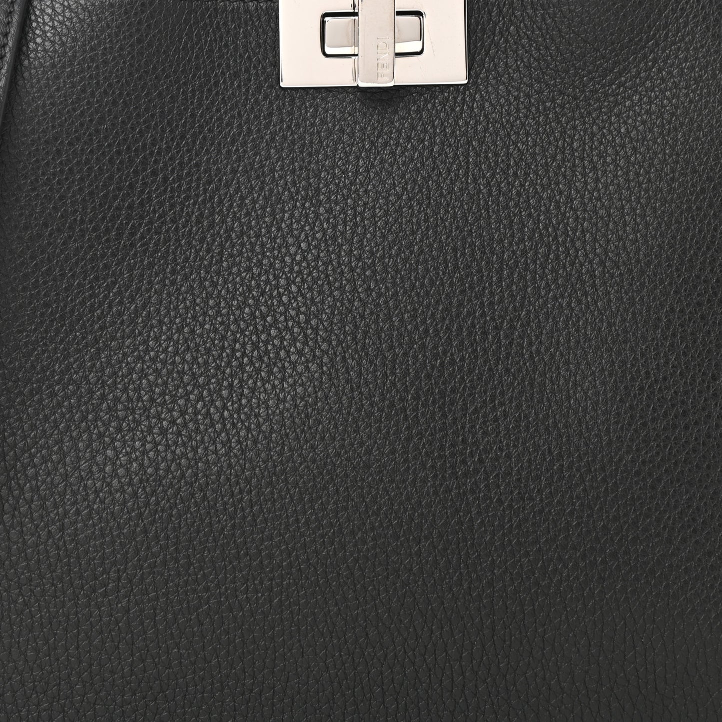 Cuoio Romano Vitello Cover Glazed Fabric Bi-Color FF 1974 Mini Peekaboo I SEE U Satchel Black Mimosa Tobacco Moro