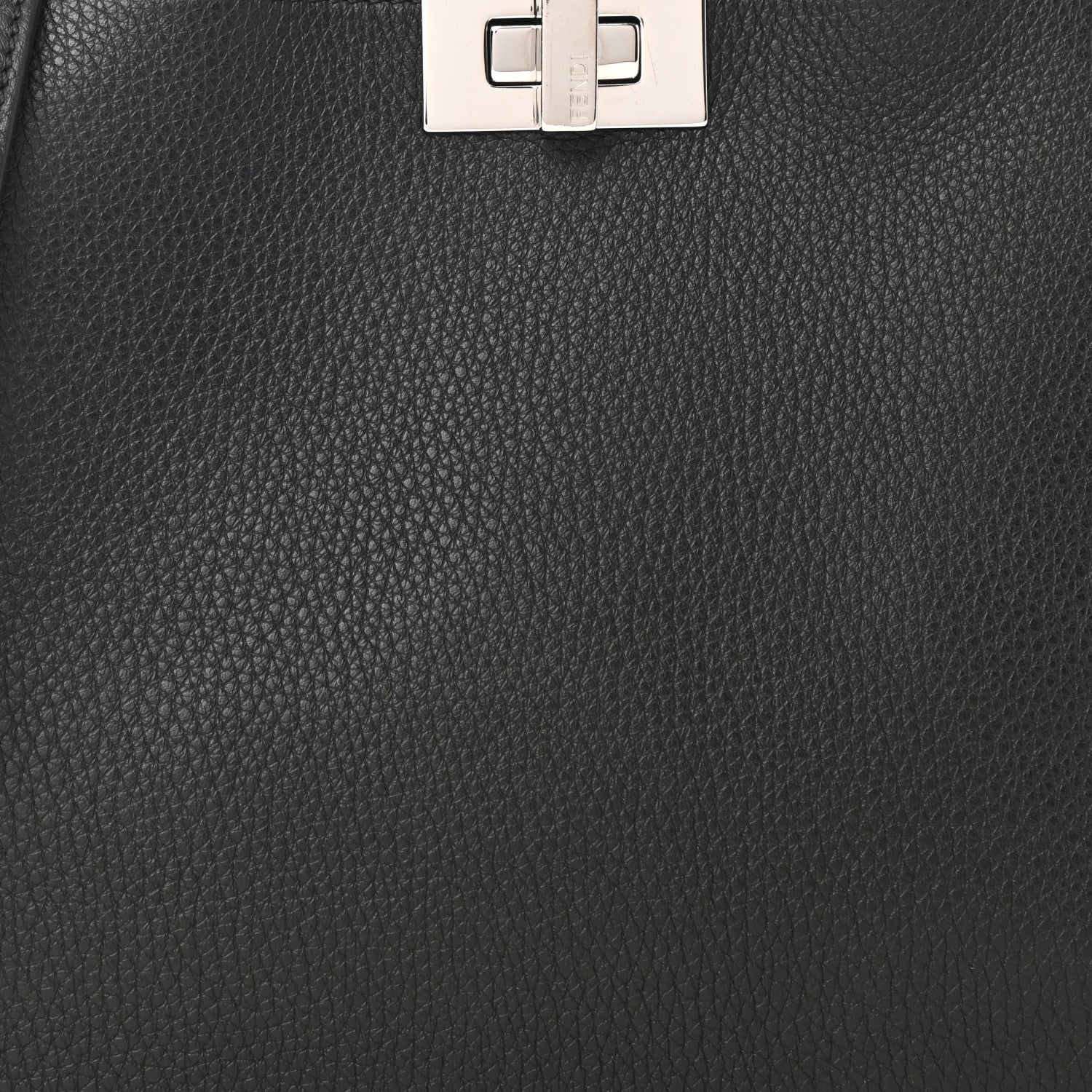 Fendi Cuoio Romano Vitello Cover Glazed Fabric Bi-Color FF 1974 Mini Peekaboo I SEE U Satchel Black Mimosa Tobacco Moro 9 of 12
