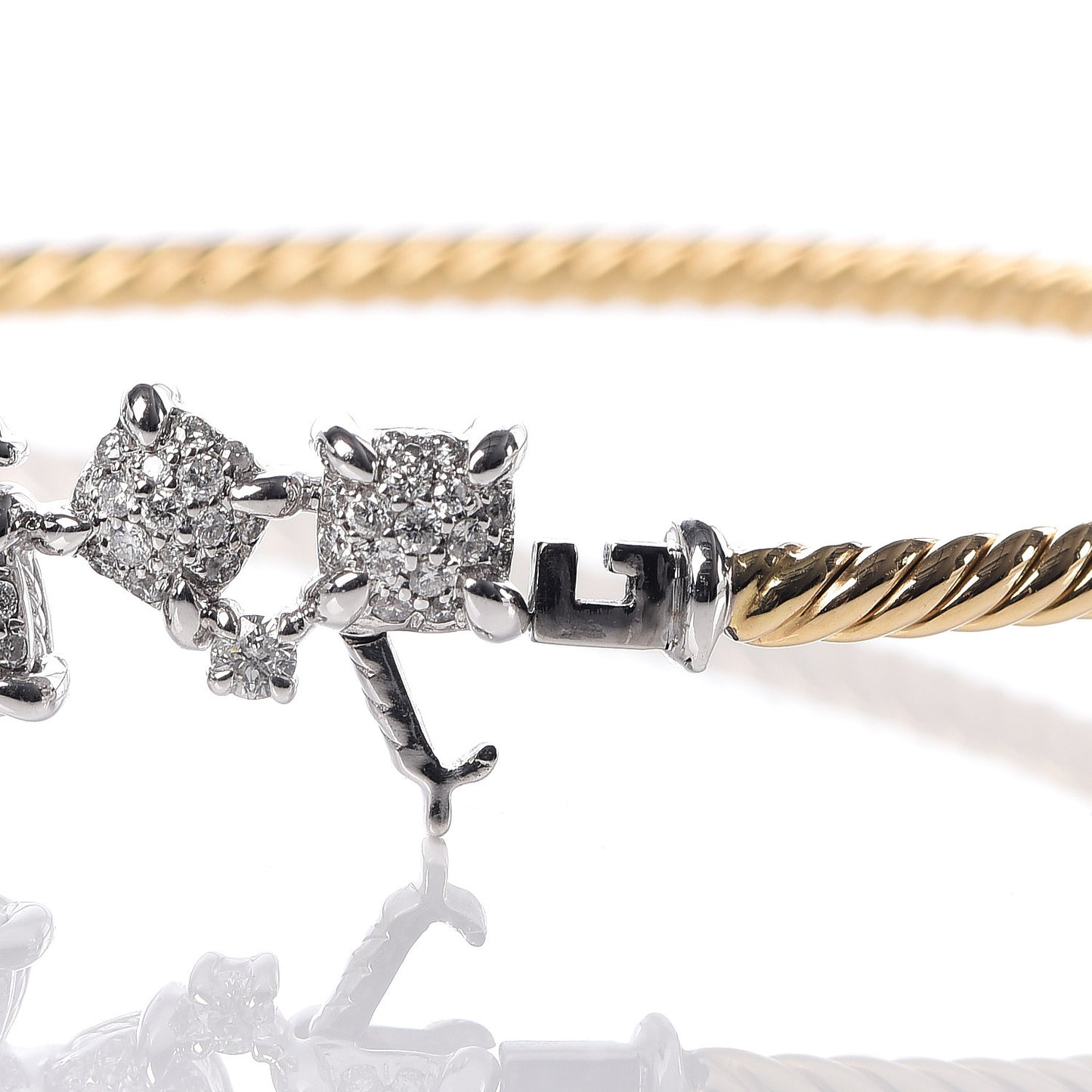 18K Yellow White Gold Diamond Precious Chatelaine Bracelet