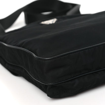 Prada Tessuto Nylon Saffiano Logo Messenger Bag Black 7 of 8