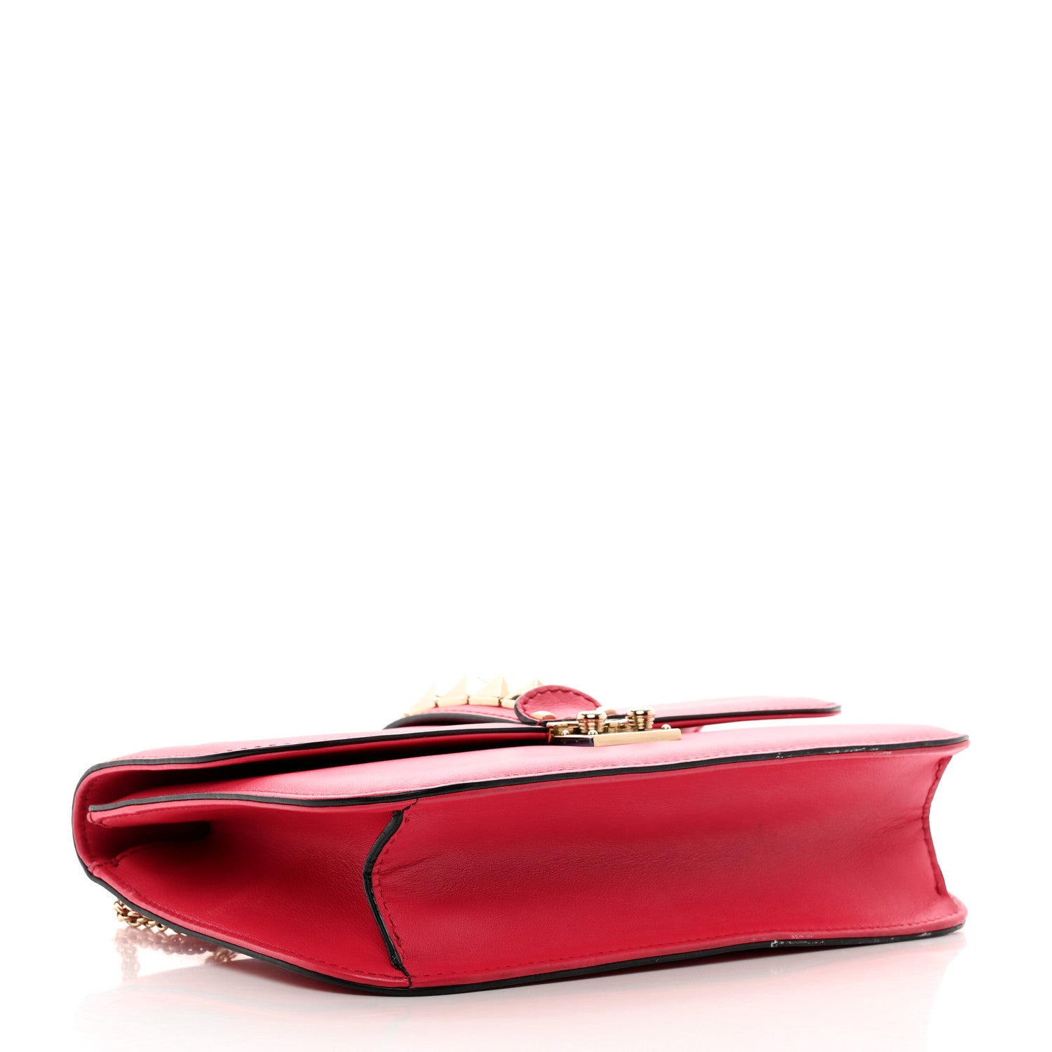 Valentino Garavani Vitello Medium Glam Lock Rockstud Flap Deep Rose 4 of 10