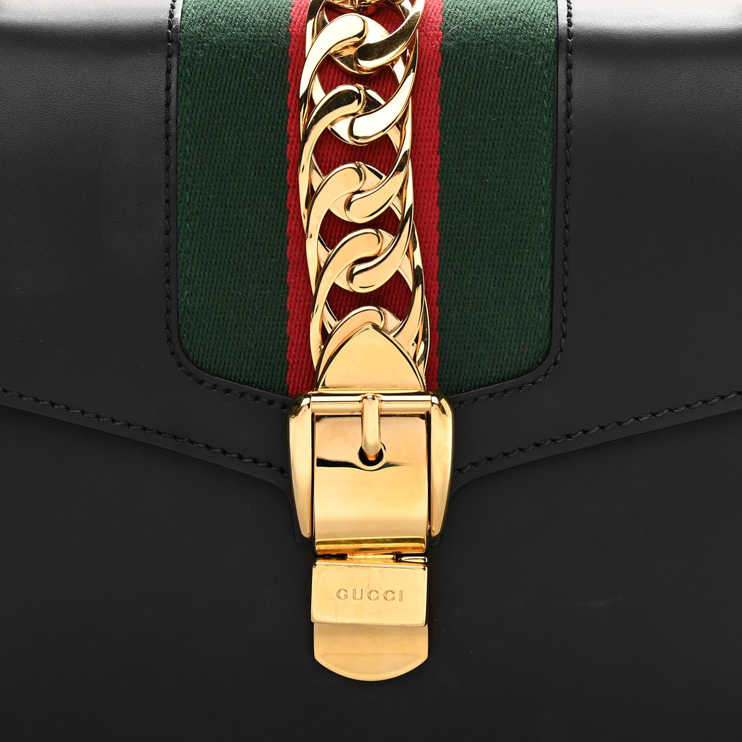 Gucci Calfskin Small Sylvie Shoulder Bag Black 10 of 10