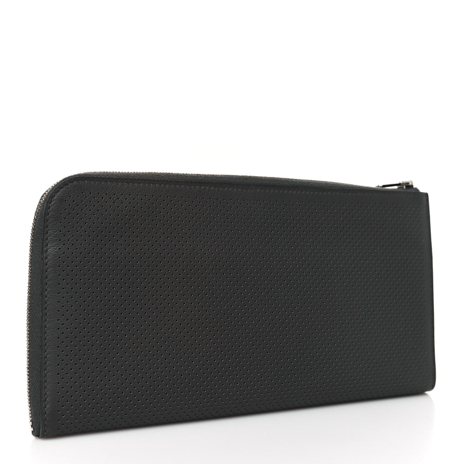 Hermes Evercolor Perforated Large Remix Voyage Wallet Graphite 4 of 9