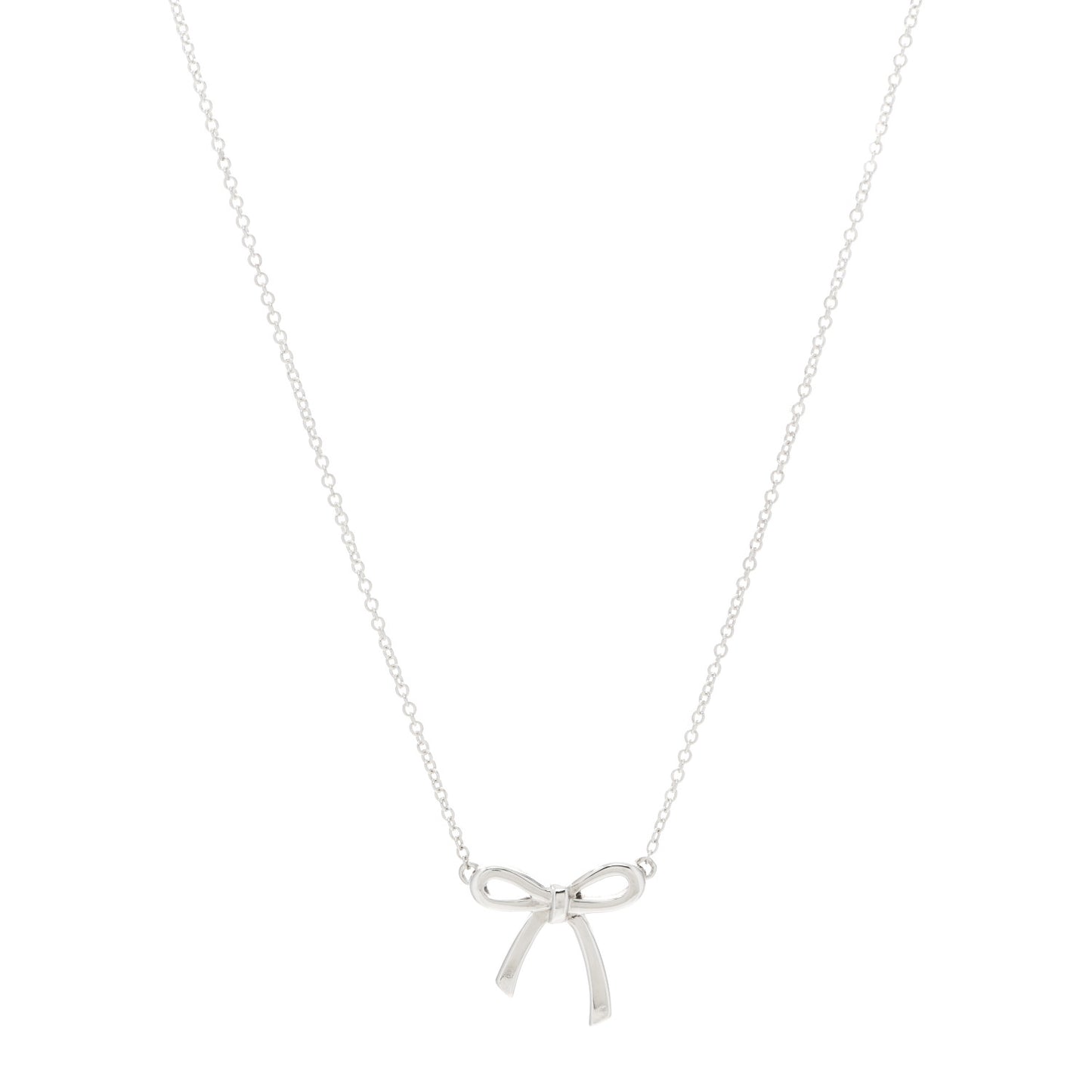 Sterling Silver Small Bow Pendant Necklace