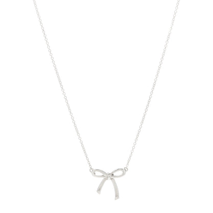 Tiffany Sterling Silver Small Bow Pendant Necklace 1 of 5