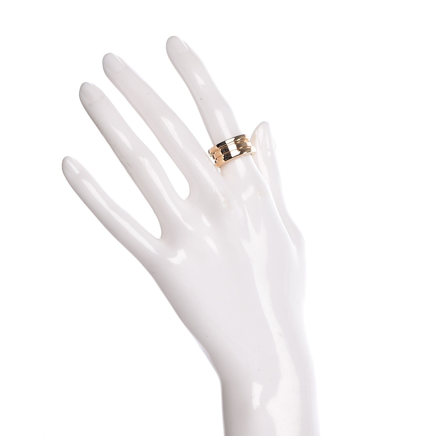 Bulgari 18K Yellow Gold B.Zero1 Three-Band Ring 50 5.25 2 of 5