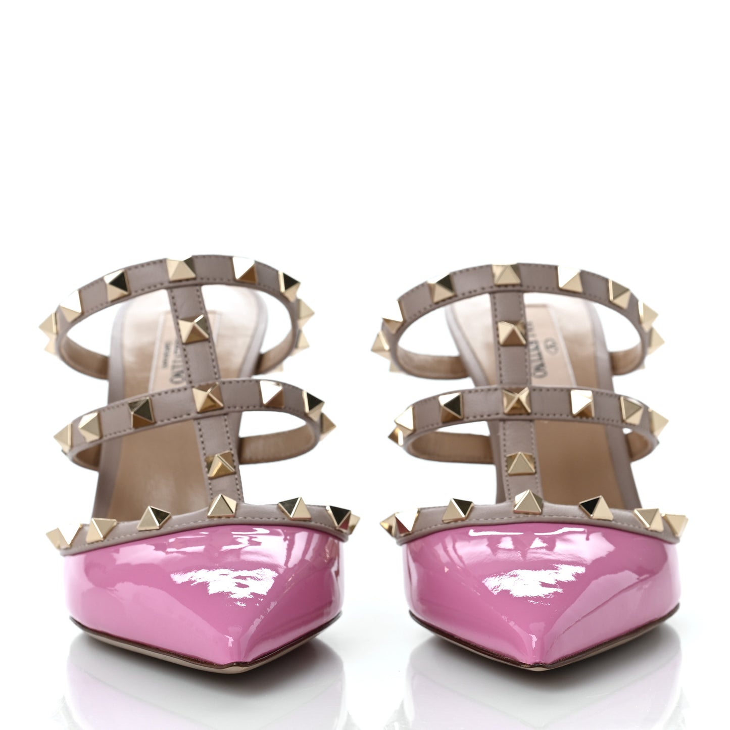Patent Rockstud 90mm Cage Mules 37 Pink Orchid Poudre