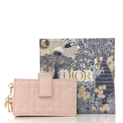 Christian Dior Lambskin Cannage Lady Dior 5-Gusset Card Holder Light Pink 11 of 11