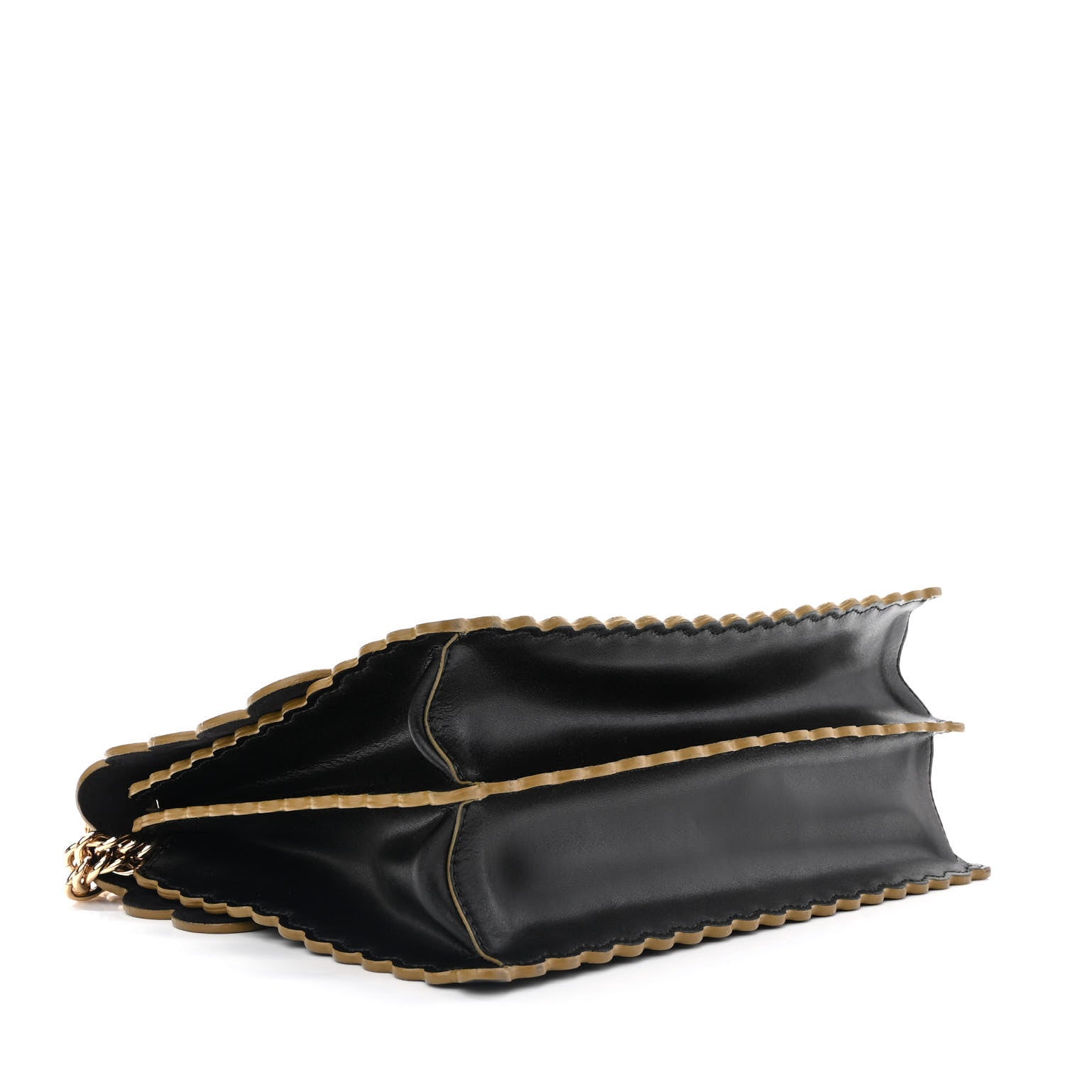 Fendi Vitello Liberty Scalloped Studded Kan I Shoulder Bag Black 4 of 10