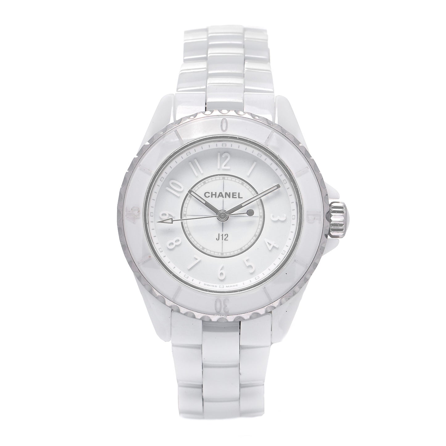 Stainless Steel Ceramic 33mm J12 Phantom Quartz Watch White