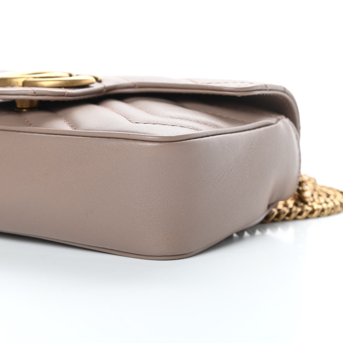 Calfskin Matelasse Super Mini GG Marmont Shoulder Bag Porcelain Rose
