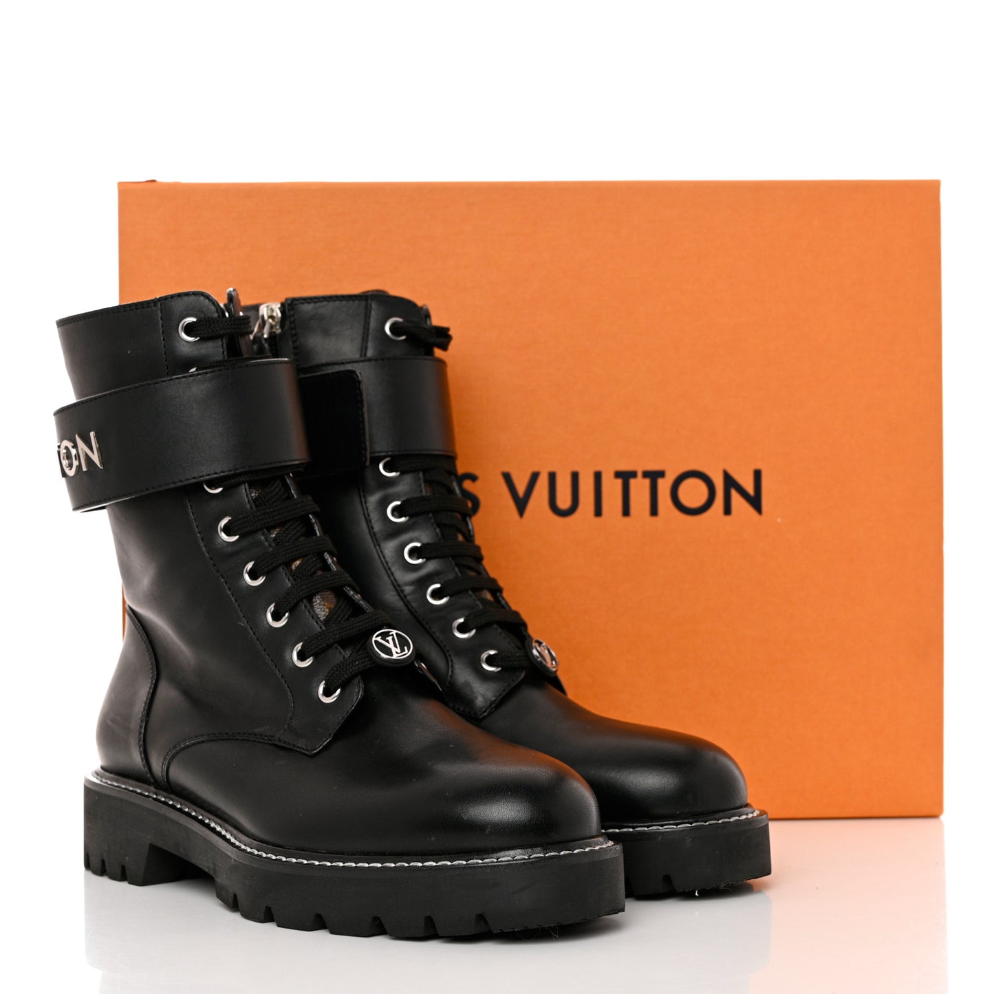 Calfskin Territory Flat Ranger Boots 38 Black