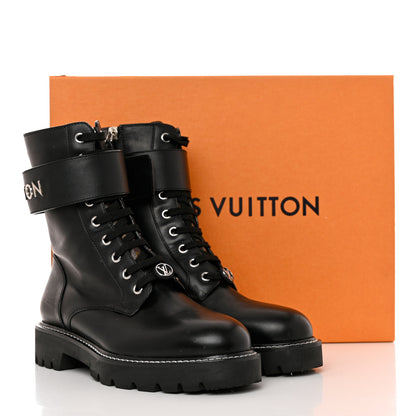 Louis Vuitton Calfskin Territory Flat Ranger Boots 38 Black 11 of 11