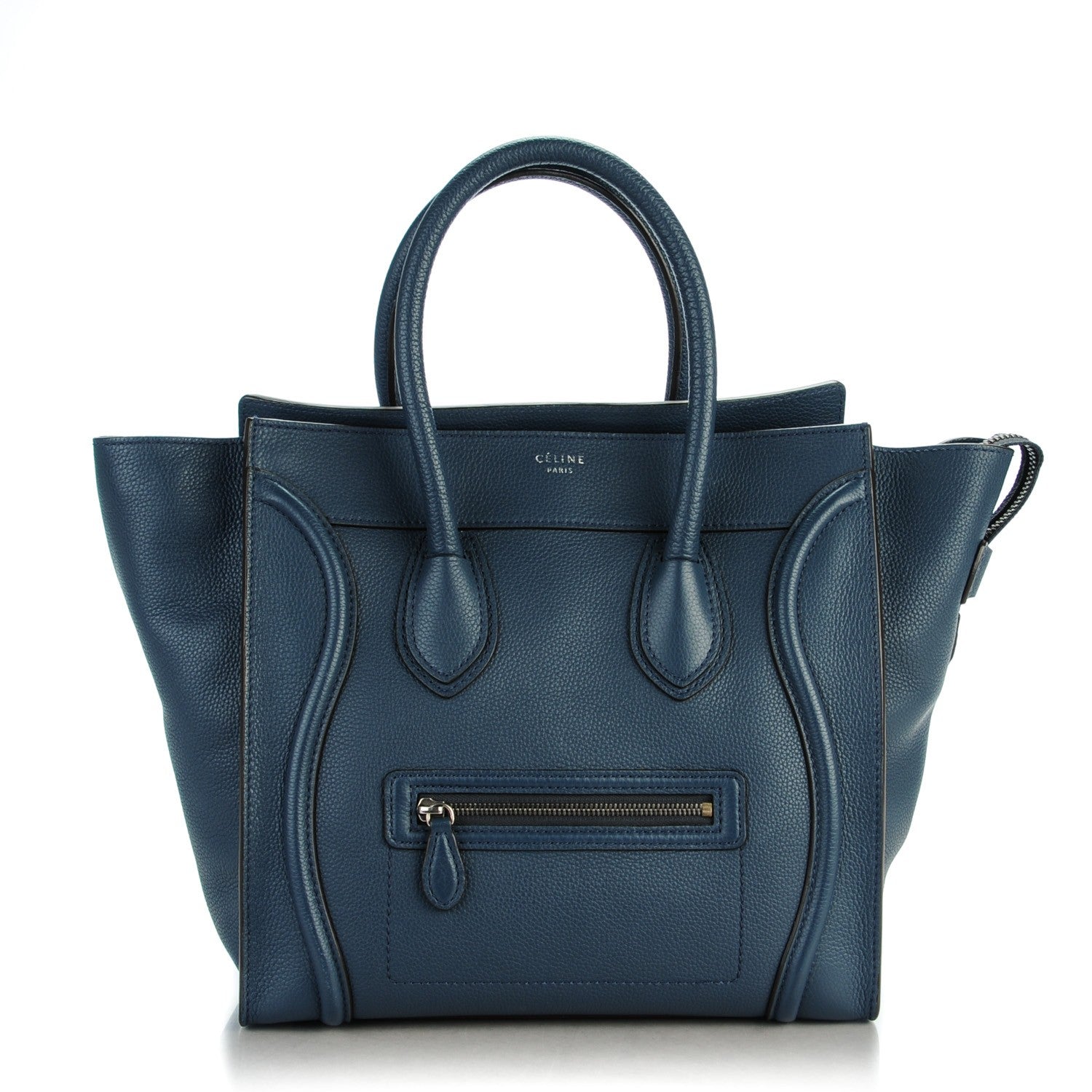Celine Drummed Calfskin Mini Luggage Orage 1 of 8