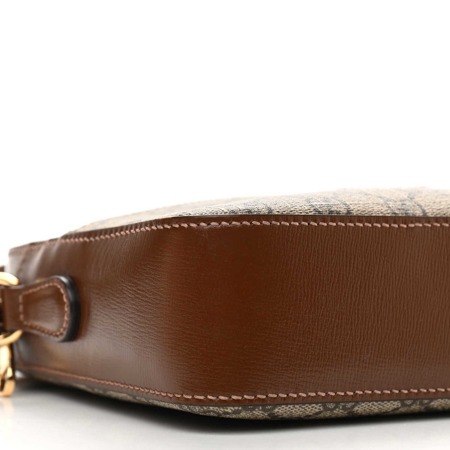 Gucci GG Supreme Monogram Azalea Calfskin Retro Interlocking G Messenger Shoulder Bag Beige Ebony Brown Sugar 9 of 10