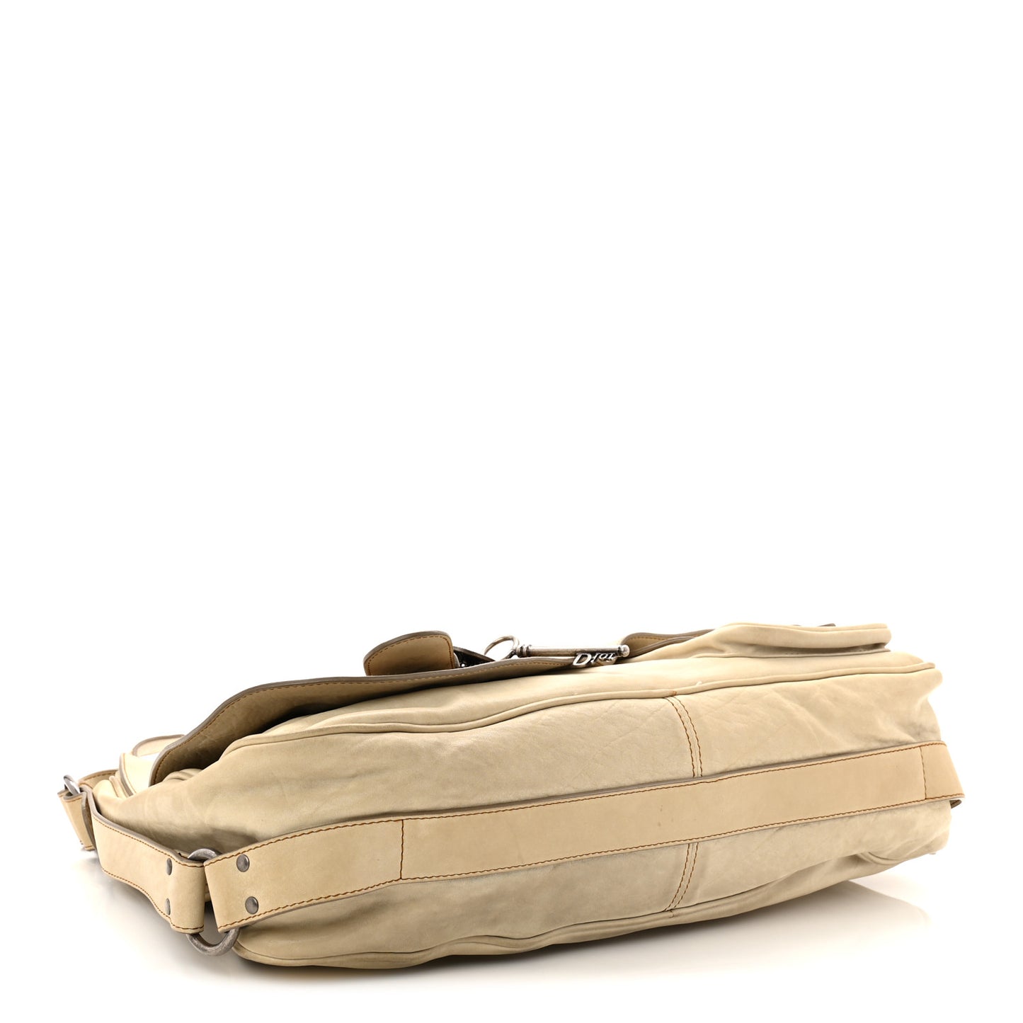 Calfskin Medium Gaucho Double Saddle Bag Ivory