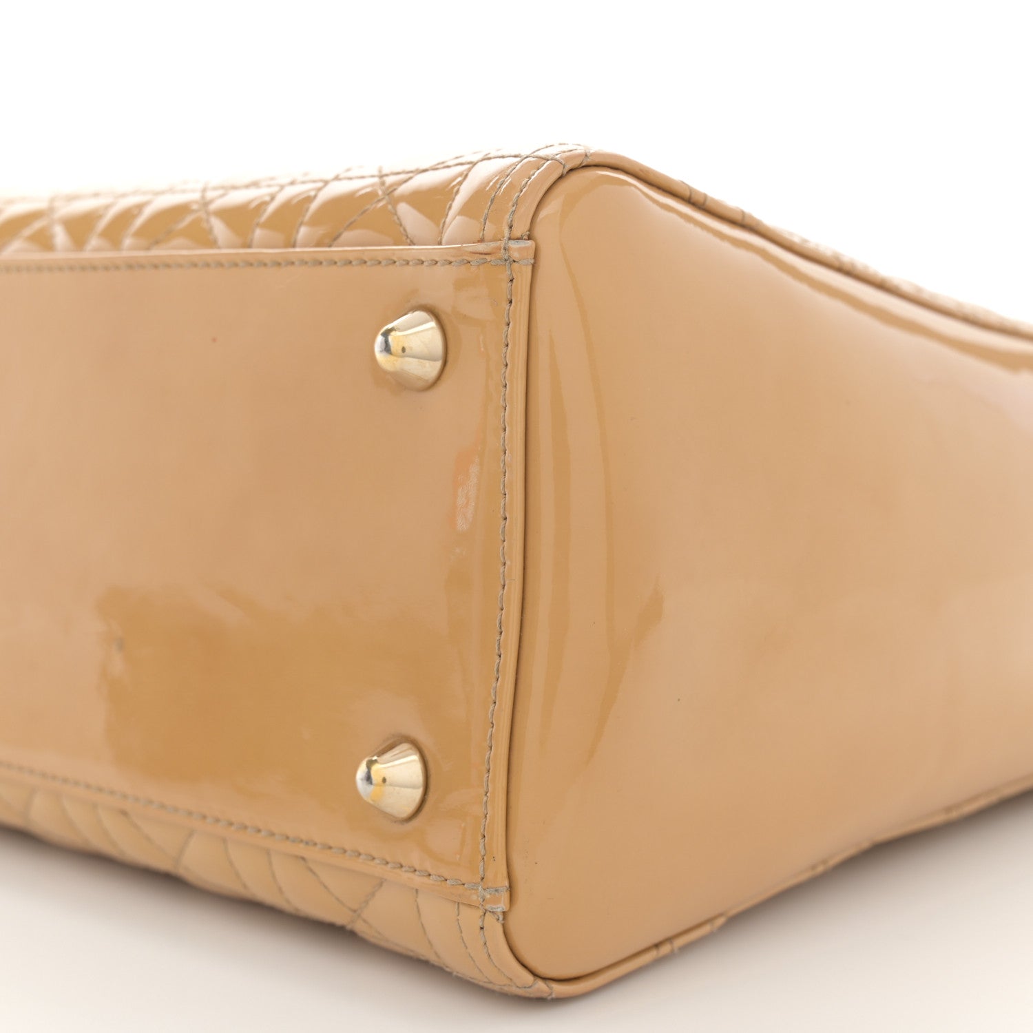 Christian Dior Patent Cannage Large Lady Dior Beige 10 of 15