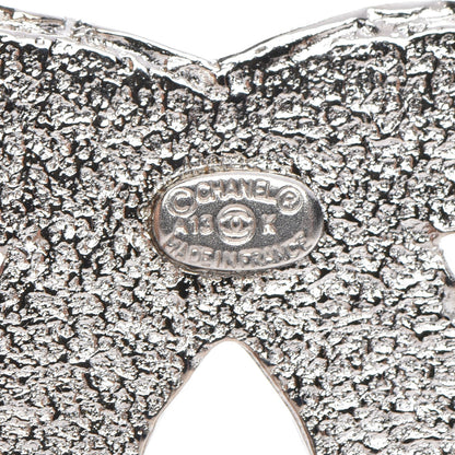 Chanel Swarovski Crystal CC Brooch Silver 4 of 5