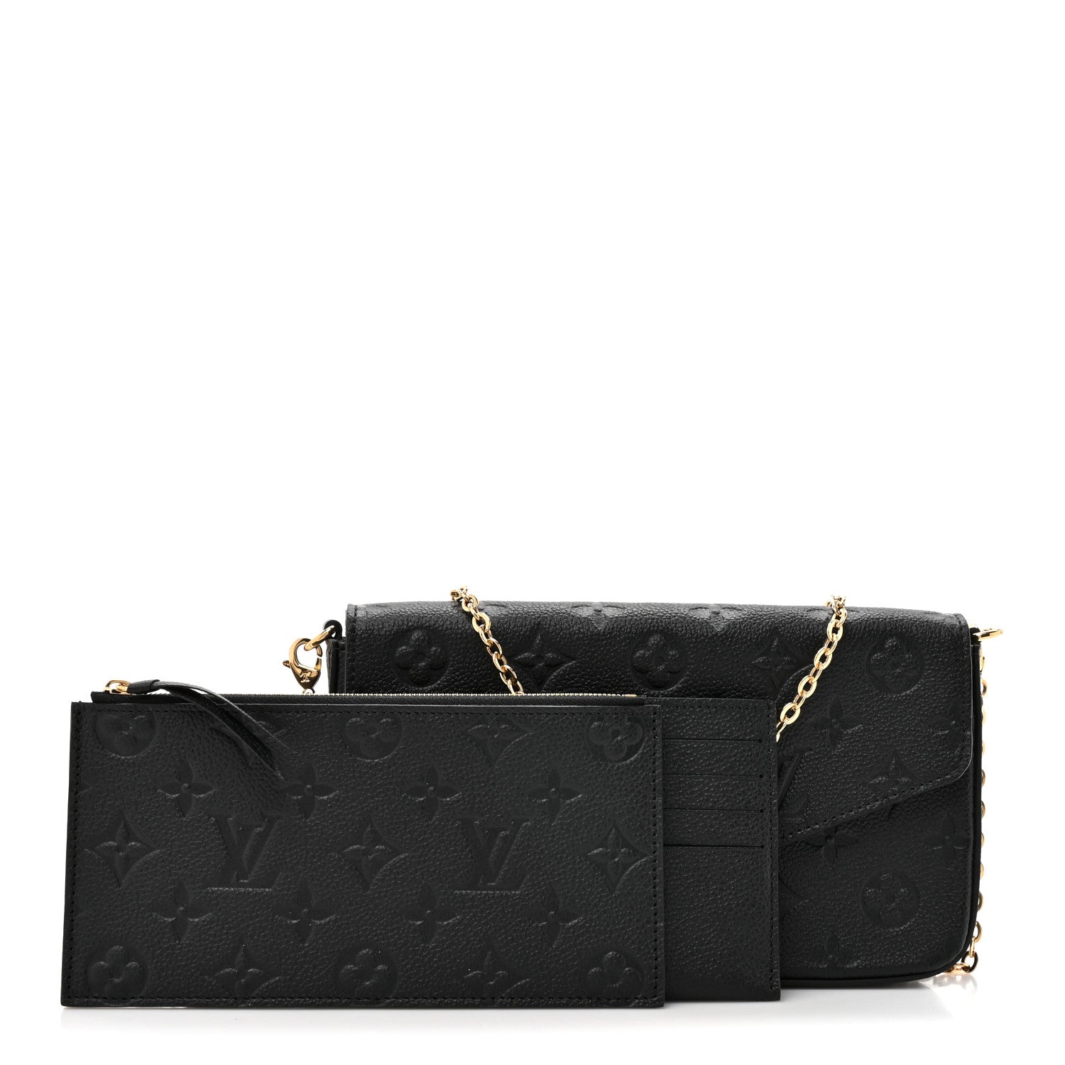 Louis Vuitton Empreinte Pochette Felicie Chain Wallet Black 3 of 13