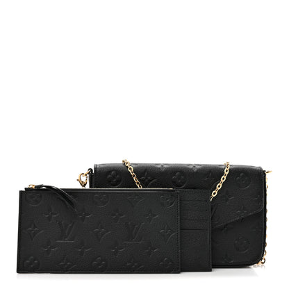 Louis Vuitton Empreinte Pochette Felicie Chain Wallet Black 3 of 13