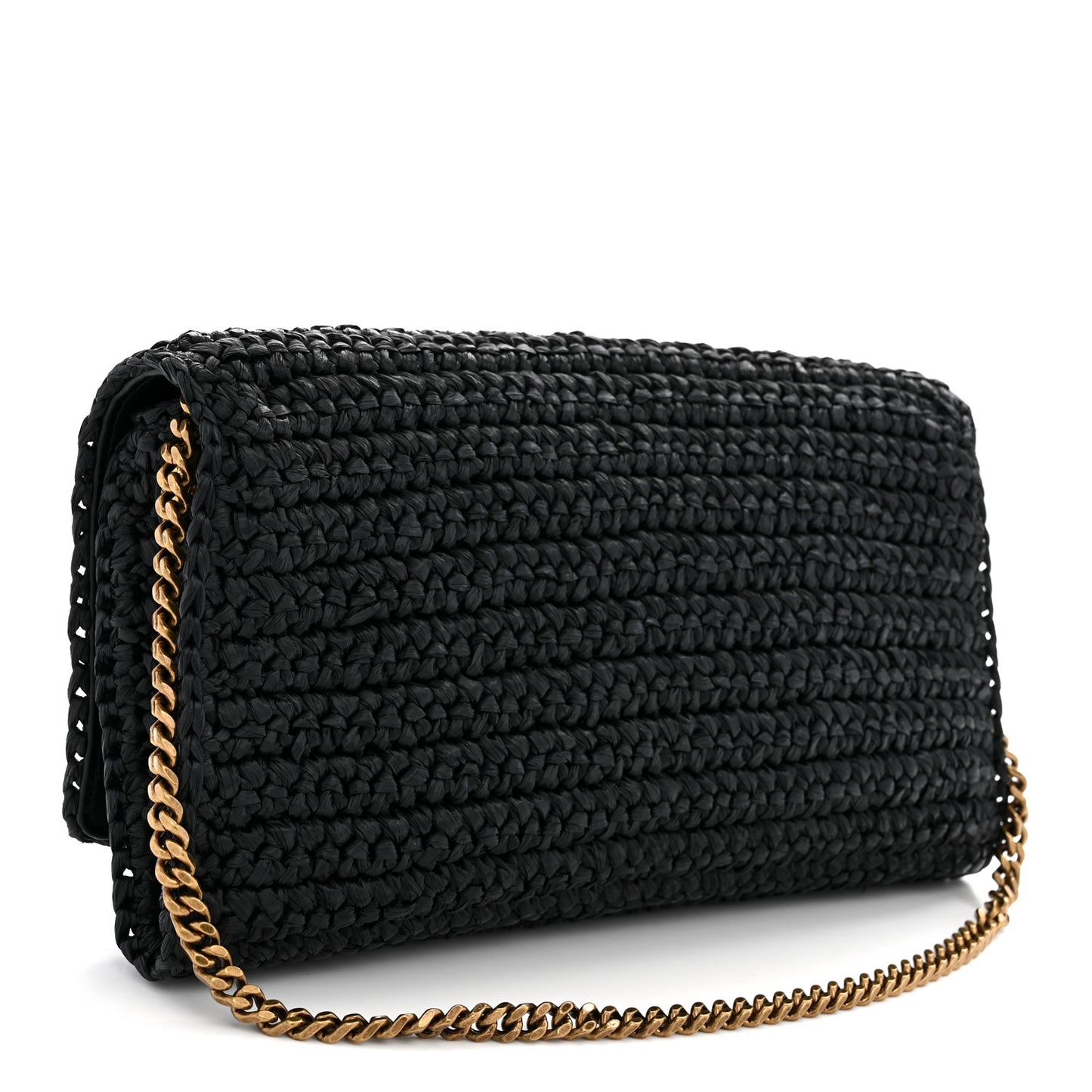 Raffia Monogram Tassel Kate 99 Black