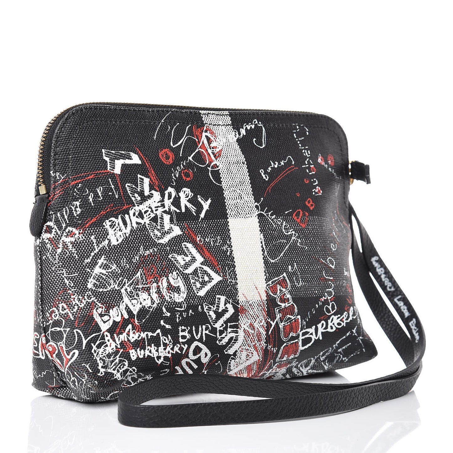 Coated Canvas Mega Check Sketchbook Doodle Pouch Black