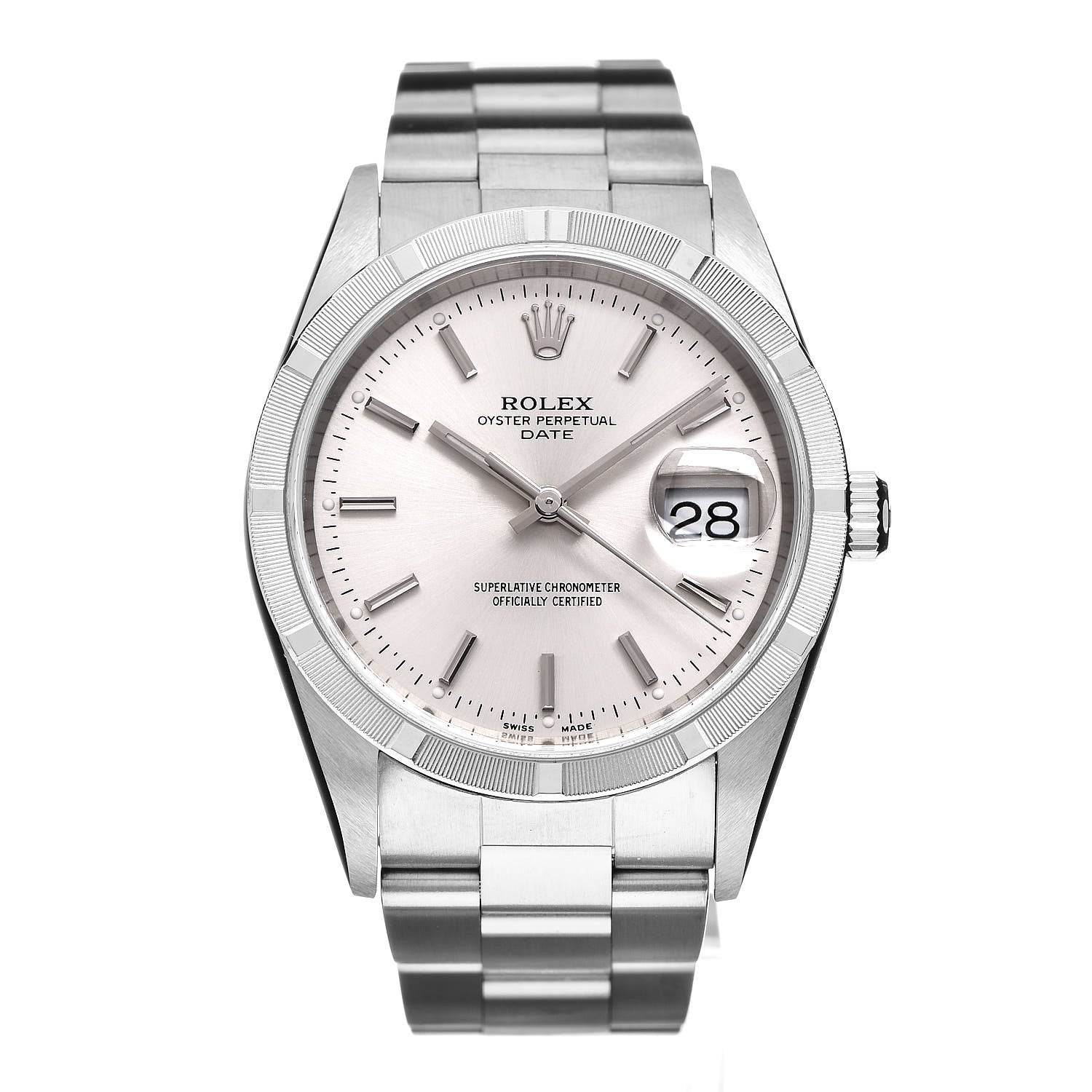 Rolex Stainless Steel 34mm Oyster Perpetual Date Watch Silver 15210 1 of 7