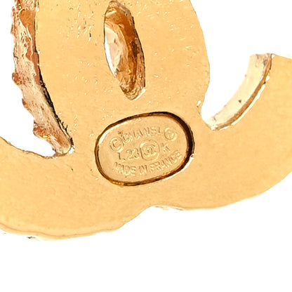 Chanel Metal Enamel CC Earrings Pink Gold 4 of 5