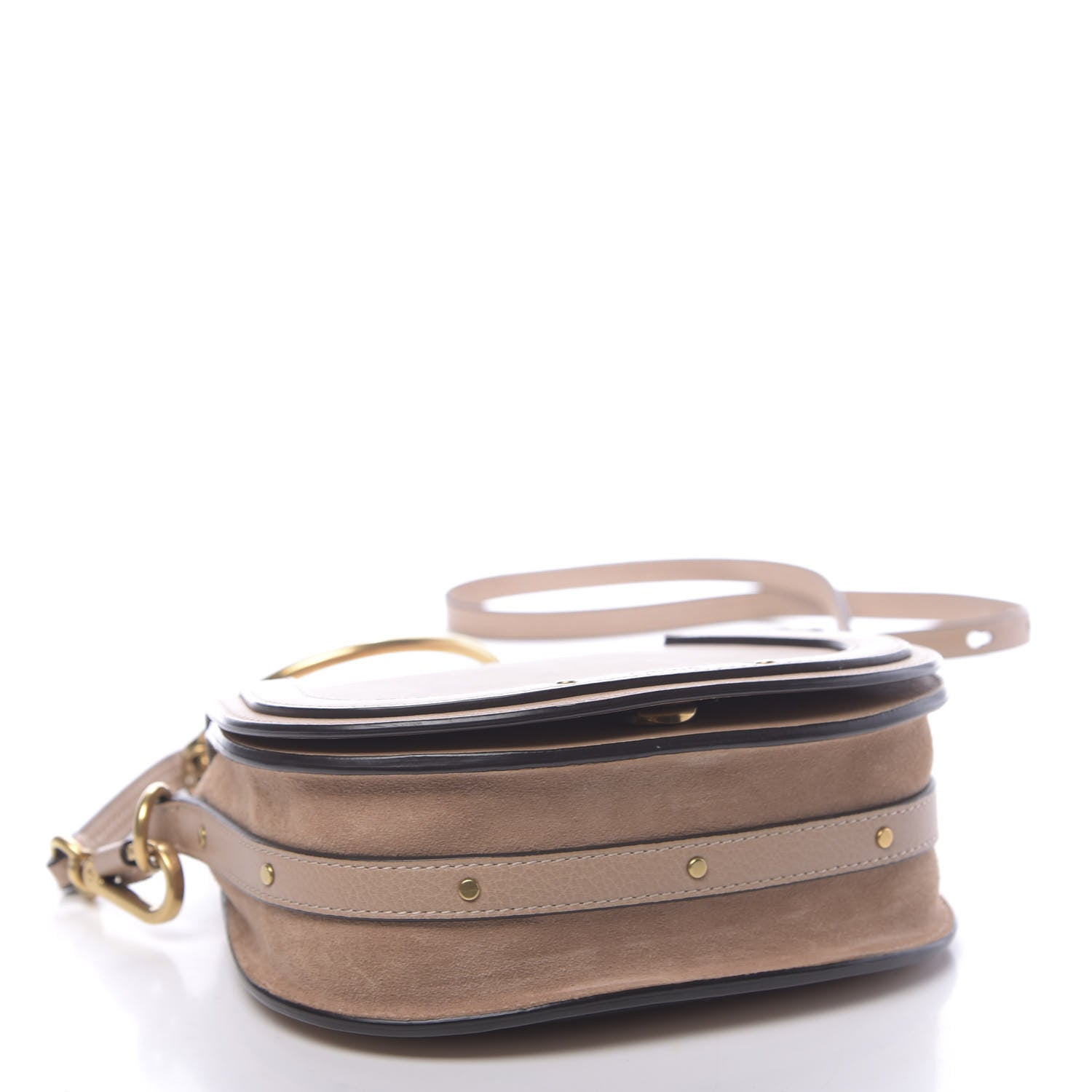 Chloe Calfskin Suede Small Nile Bracelet Bag Biscotti Beige 4 of 9