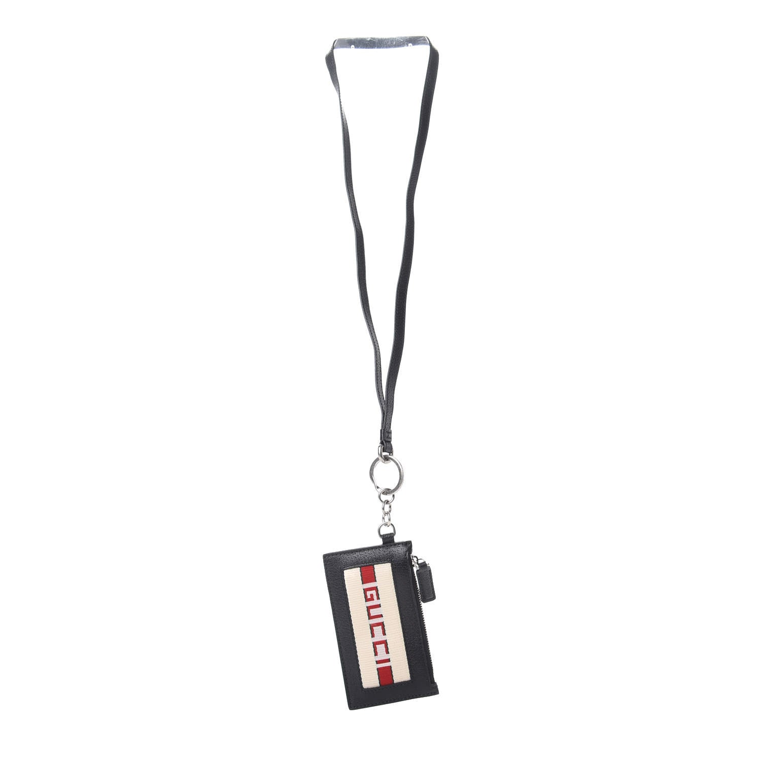 Gucci Calfskin Logo Lanyard Card Case Black 1 of 5