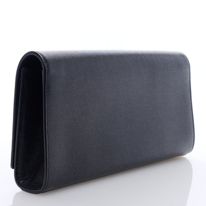 Saint Laurent Grain De Poudre Monogram Cassandre Clutch Black 3 of 6