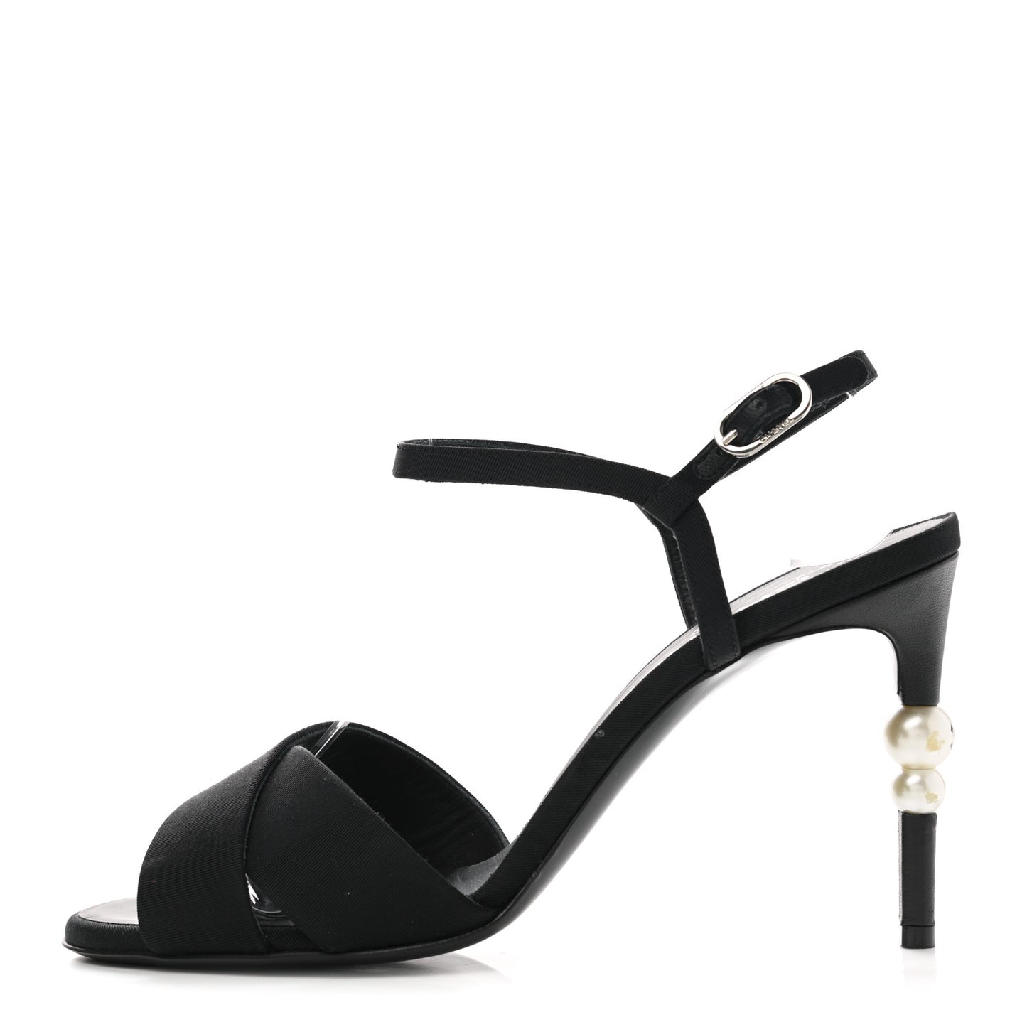 Grosgrain Pearl Sandals 38.5 Black