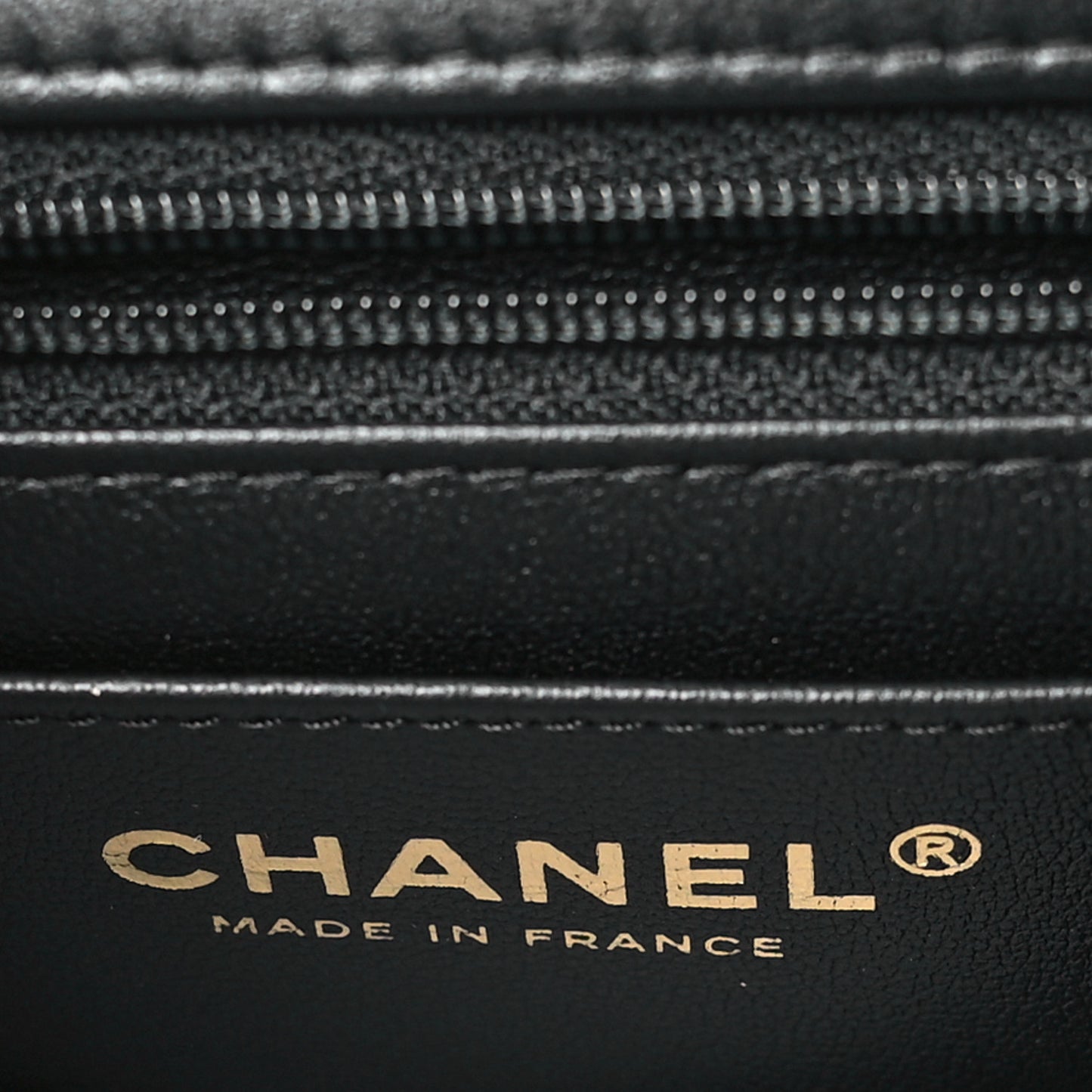 Lambskin Quilted Mini Top Handle Rectangular Flap Black