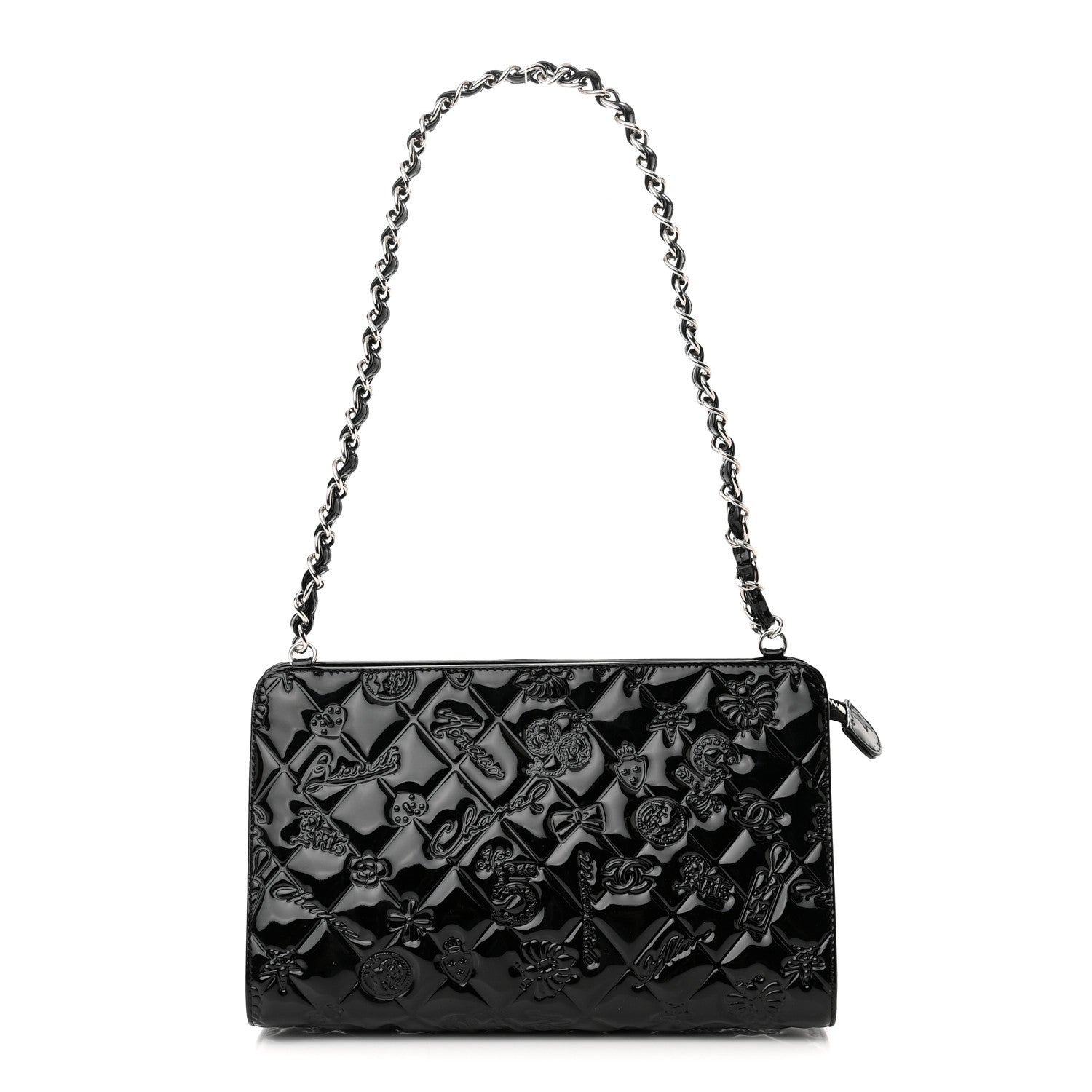 Chanel Patent Calfskin Lucky Symbols Pochette Black 1 of 15