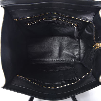 Celine Smooth Calfskin Linen Mini Bi-Color Luggage Natural Black 8 of 21