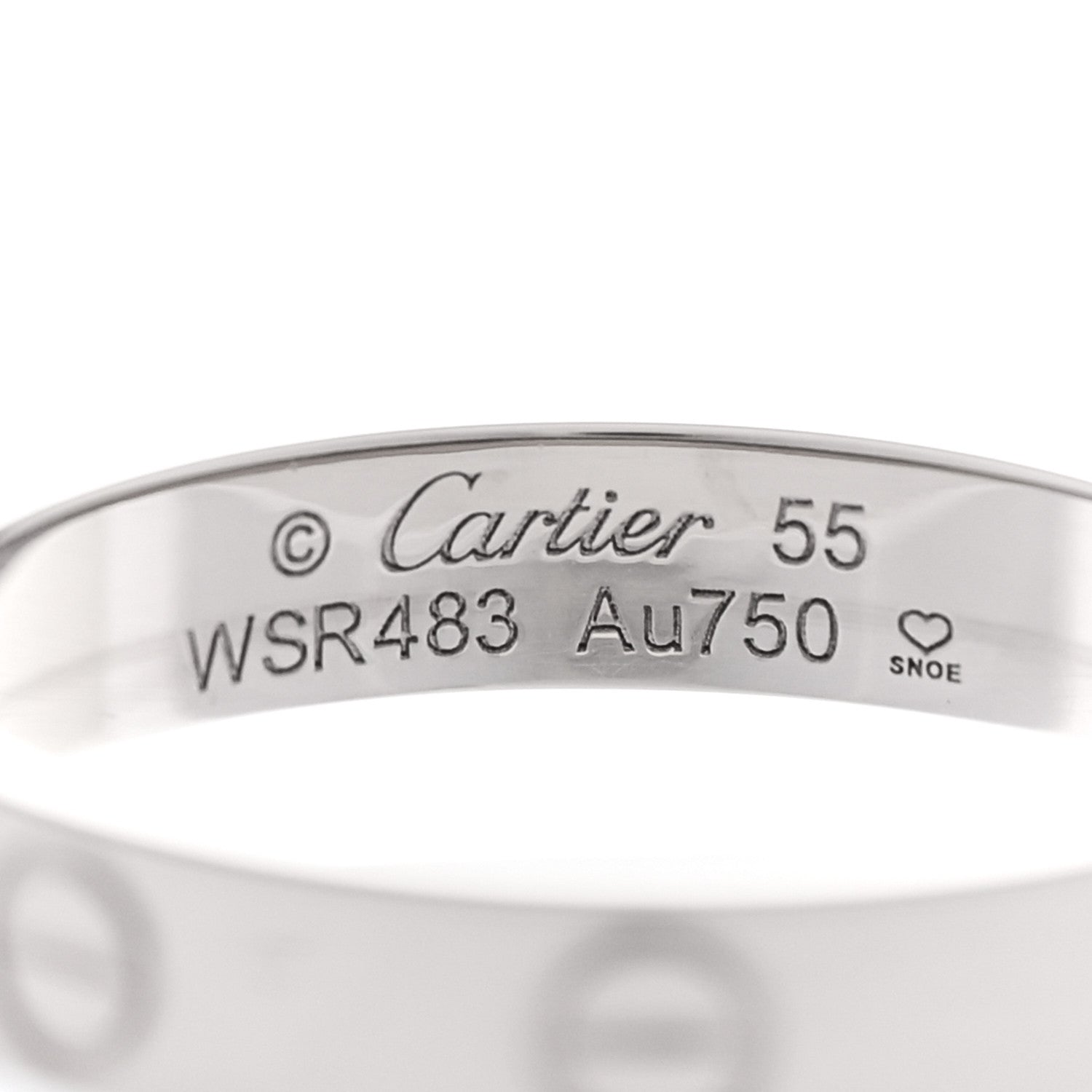 Cartier 18K White Gold 3.5mm LOVE Wedding Band Ring 55 7.25 4 of 4