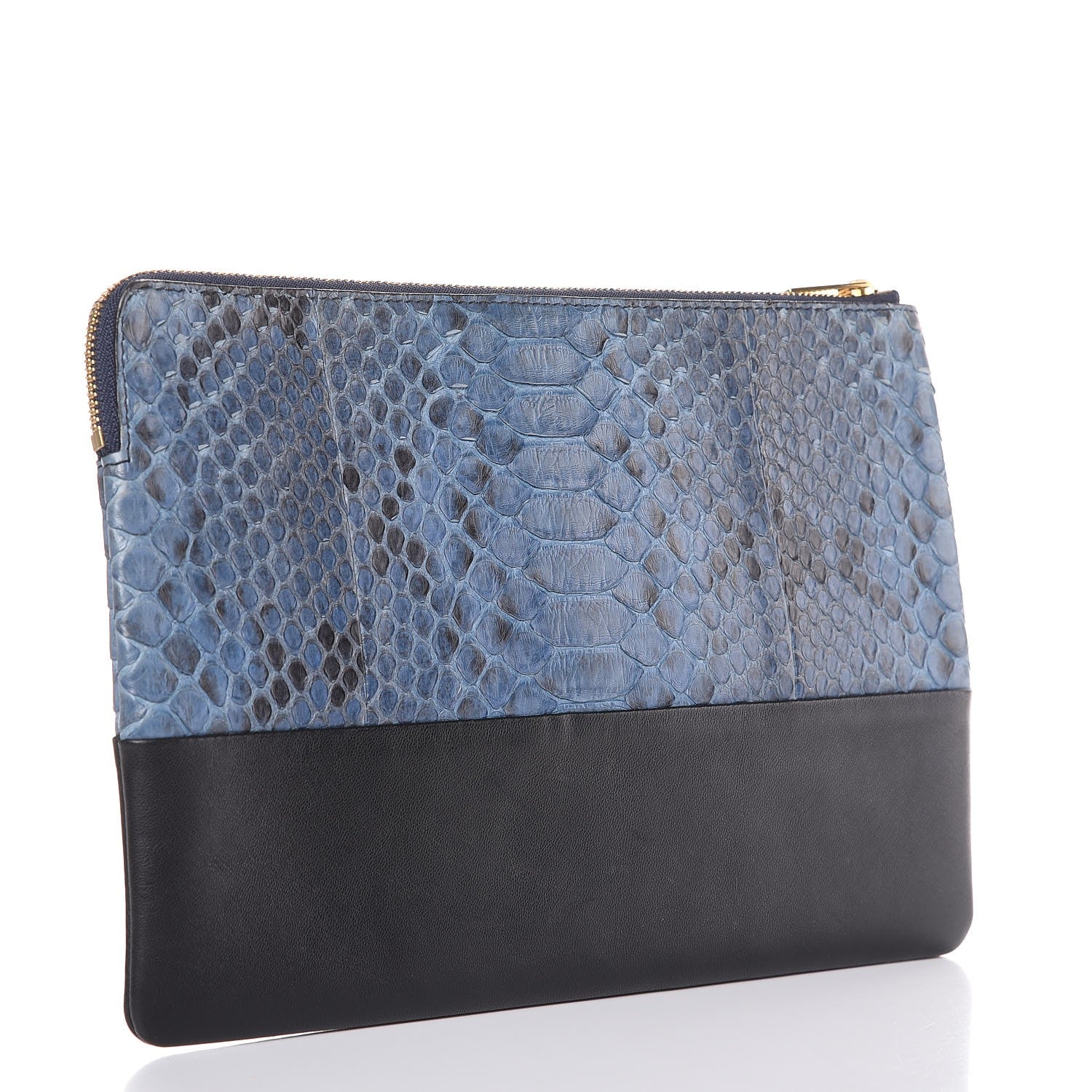 Celine Python Lambskin Solo Clutch Pouch Slate Black 3 of 7