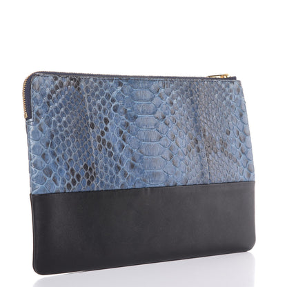 Celine Python Lambskin Solo Clutch Pouch Slate Black 3 of 7