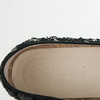 Chanel Patent Sequin CC Espadrilles 40 Black 9 of 9