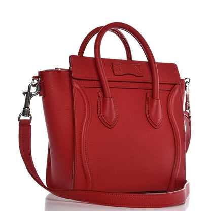 Celine Baby Grained Calfskin Nano Luggage Red 3 of 7