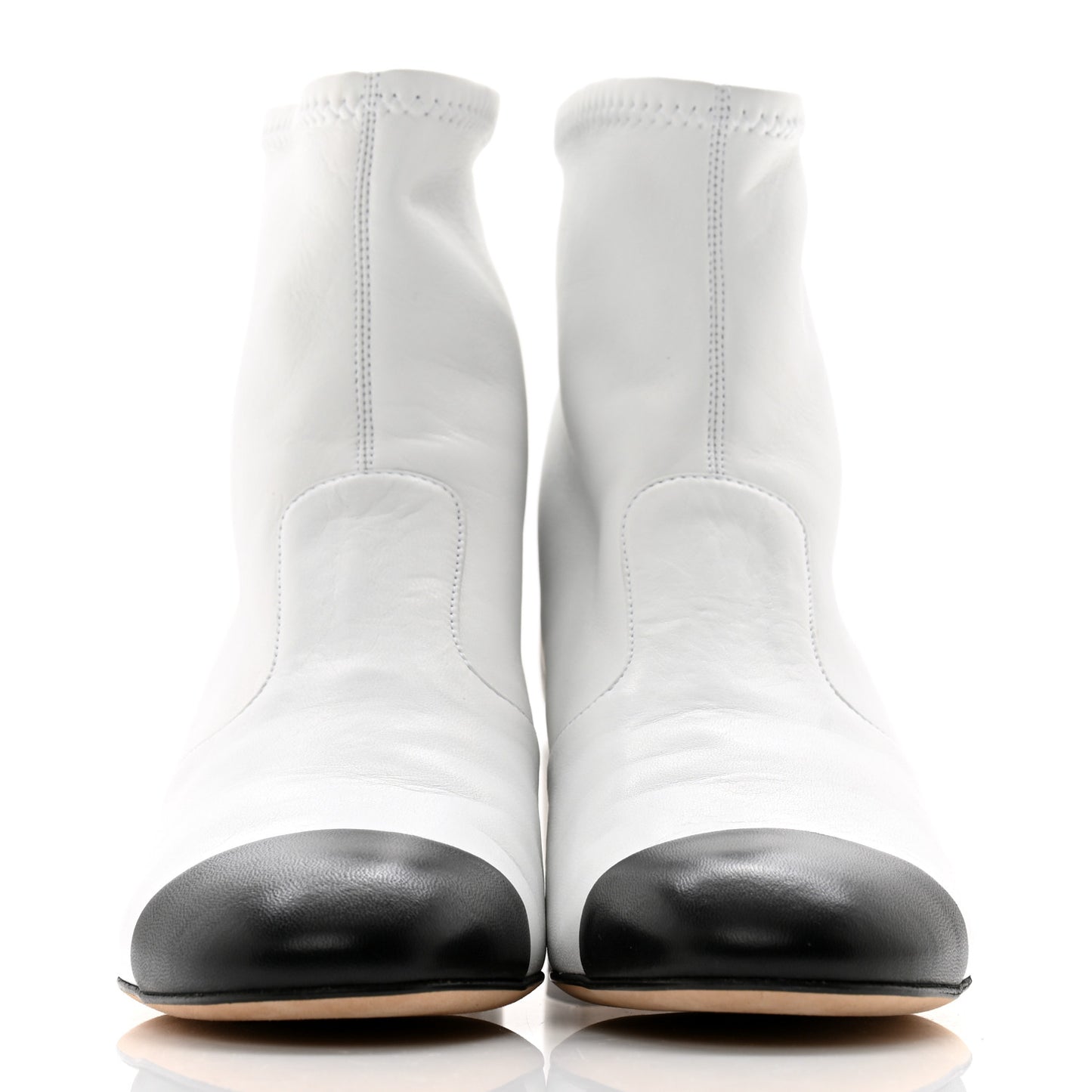 Lambskin Logo Ankle Boots 37.5 White