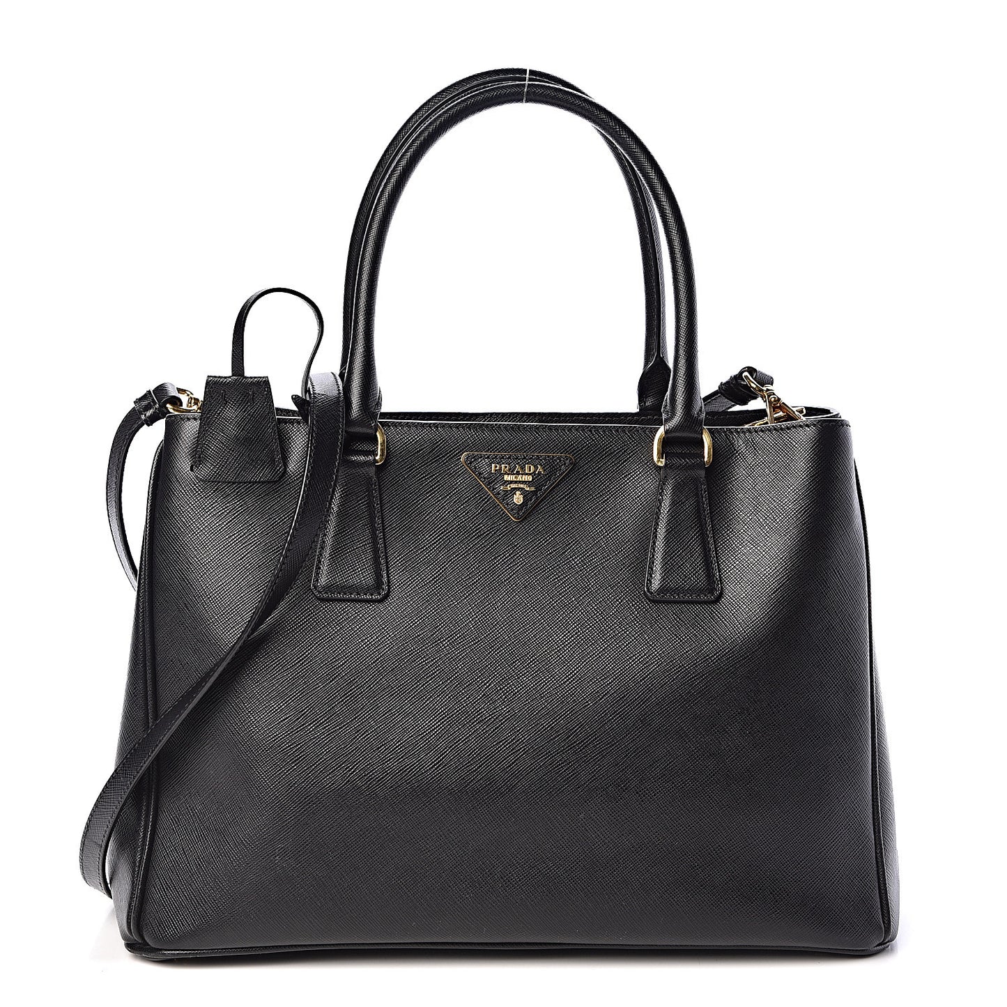 Saffiano Lux Medium Tote Black