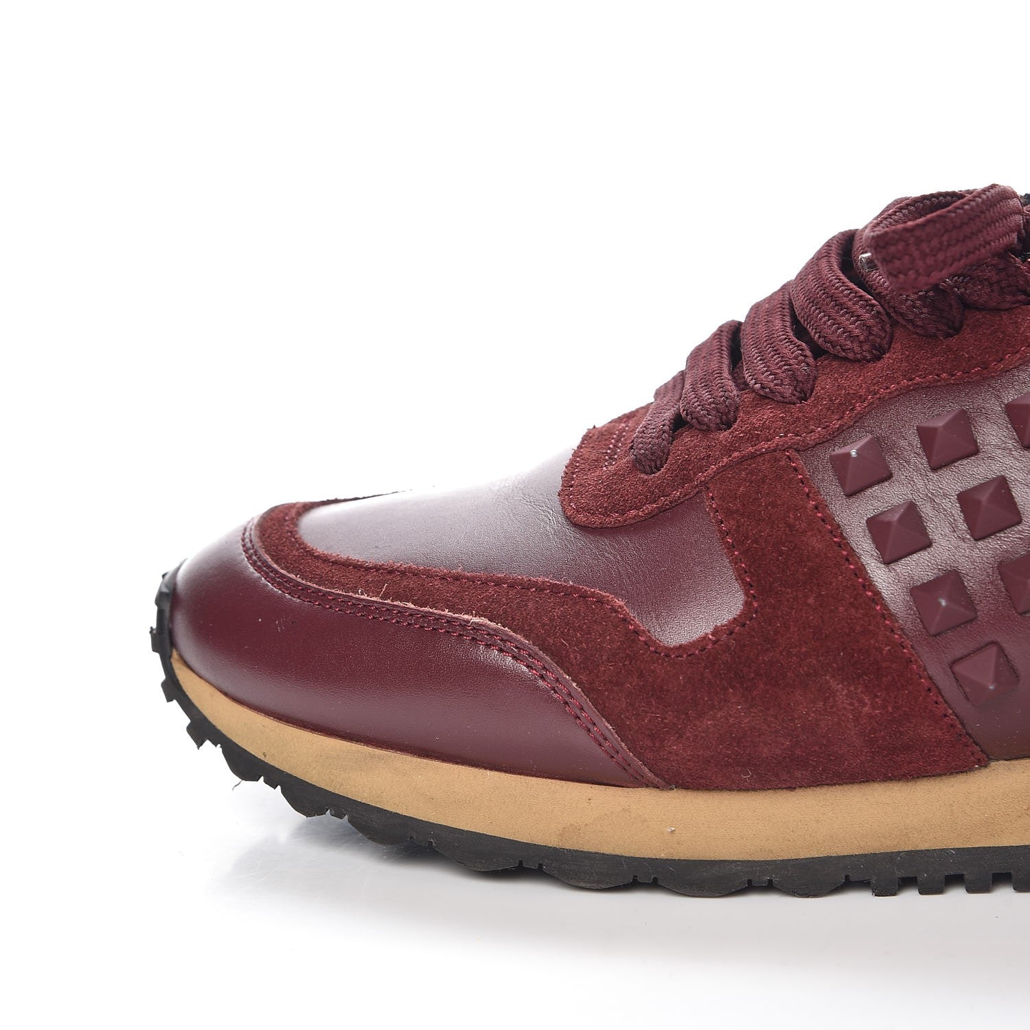 Valentino Garavani Calfskin Suede Rockstud Sneakers 36.5 Rubin 11 of 14