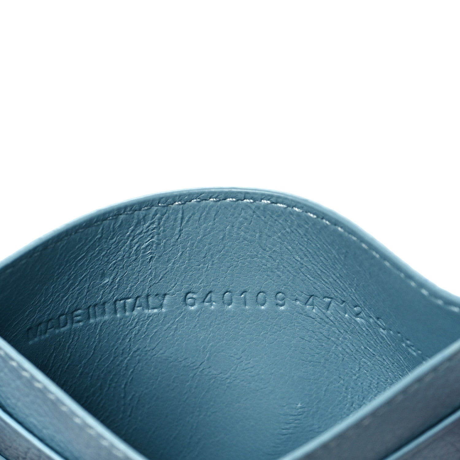 Balenciaga Grained Calfskin Neo Classic Silver Hardware City Card Holder Blue Grey 7 of 11