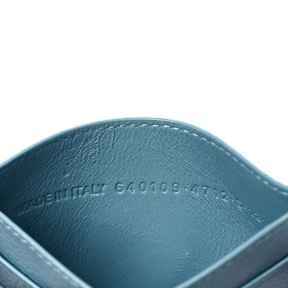 Balenciaga Grained Calfskin Neo Classic Silver Hardware City Card Holder Blue Grey 7 of 11