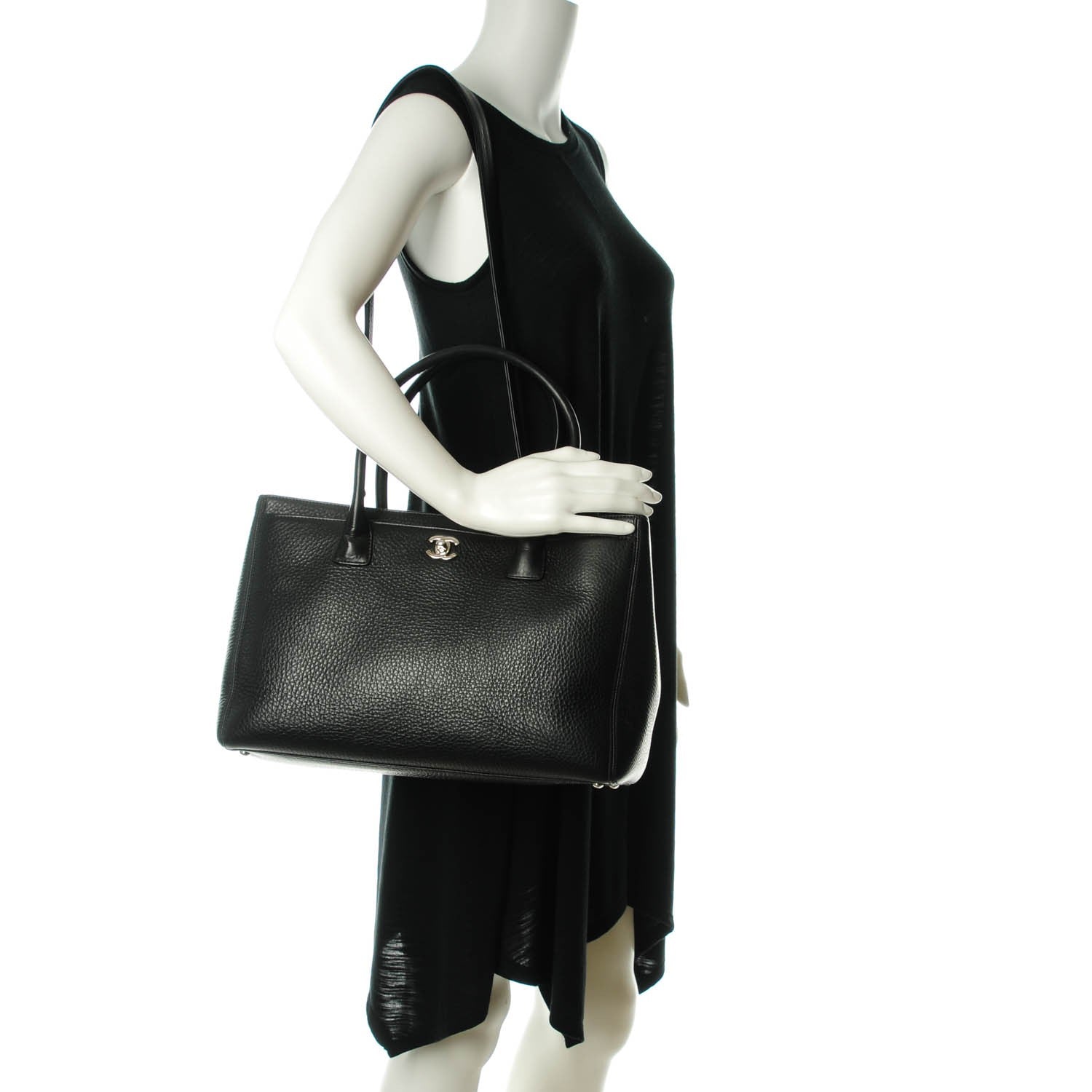 Chanel Deerskin Cerf Executive Shopper Tote Black 2 of 7