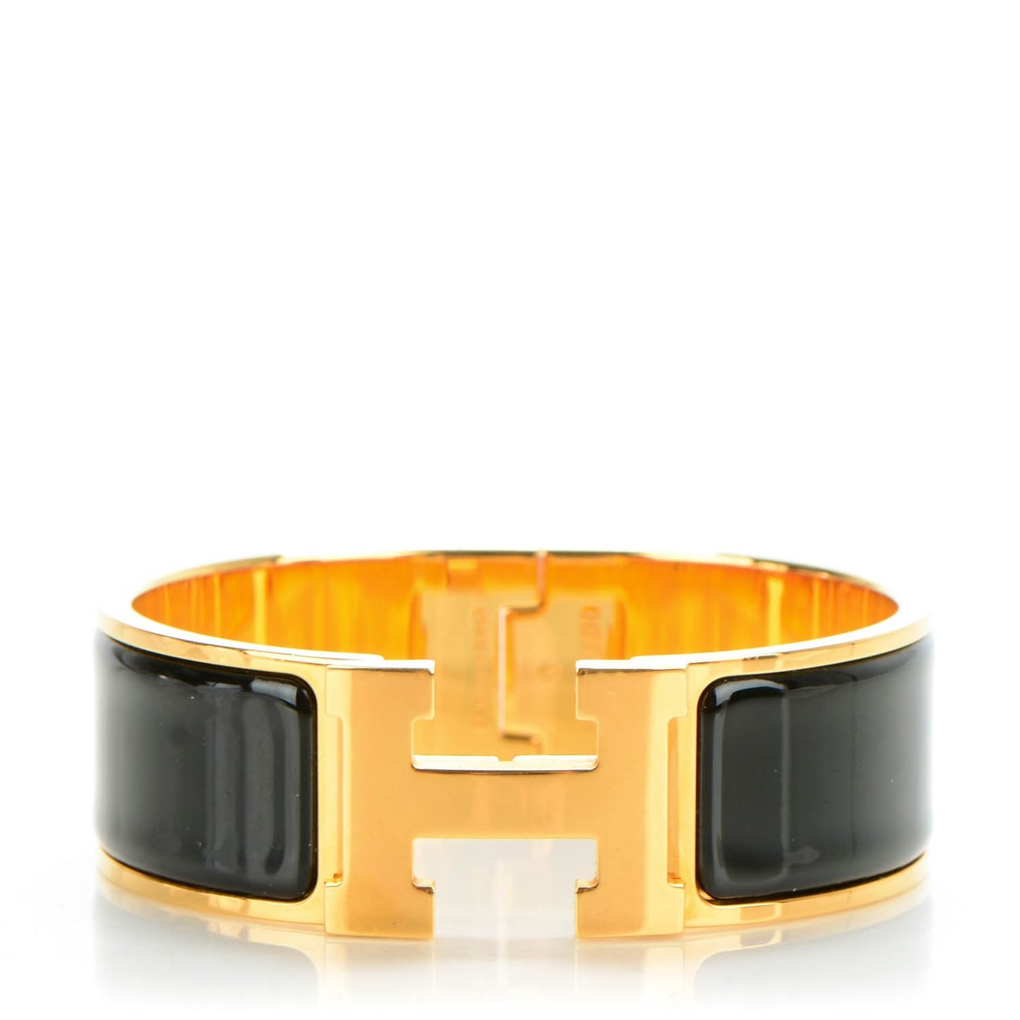 Enamel Wide Clic Clac H Bracelet PM Black