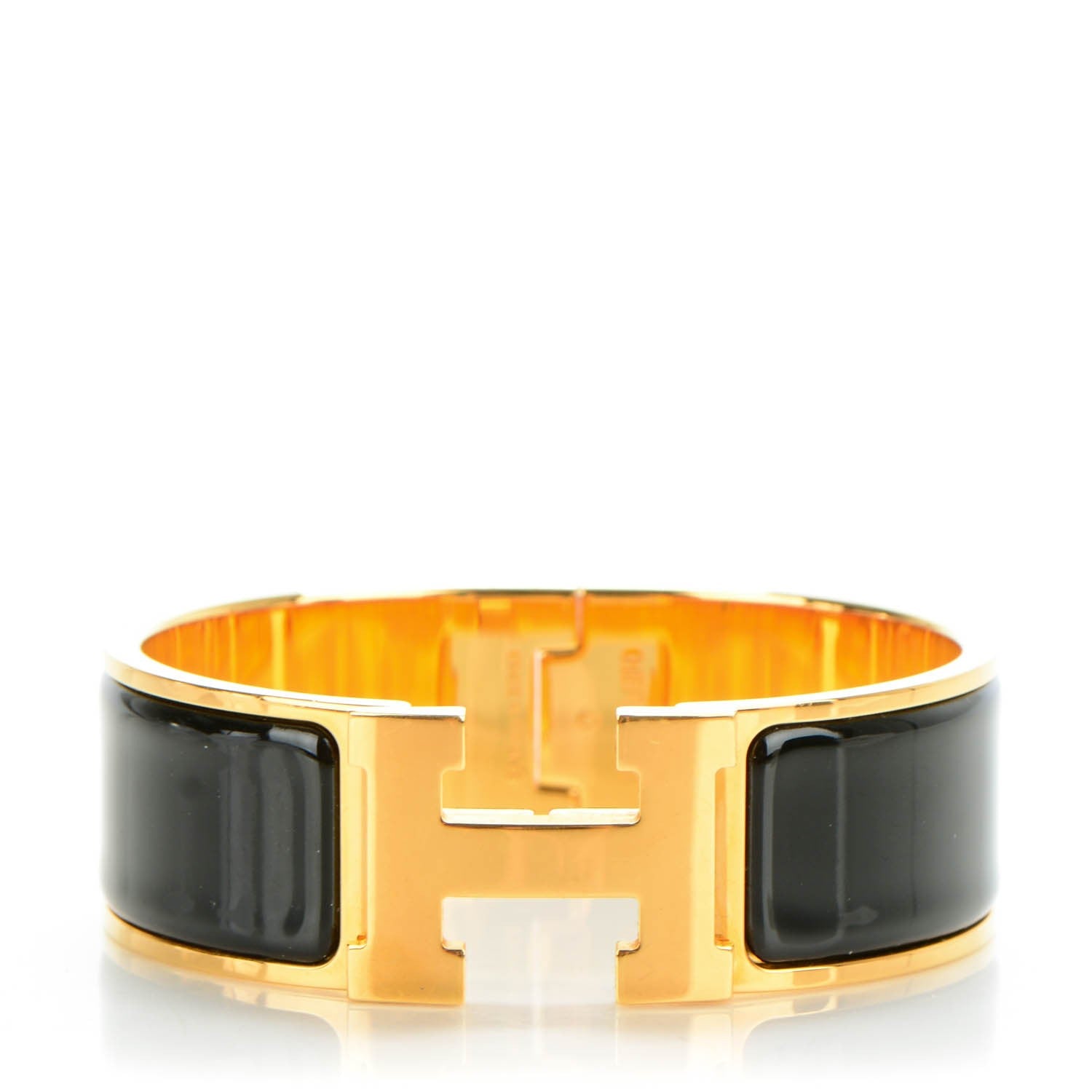 Hermes Enamel Wide Clic Clac H Bracelet PM Black 1 of 6