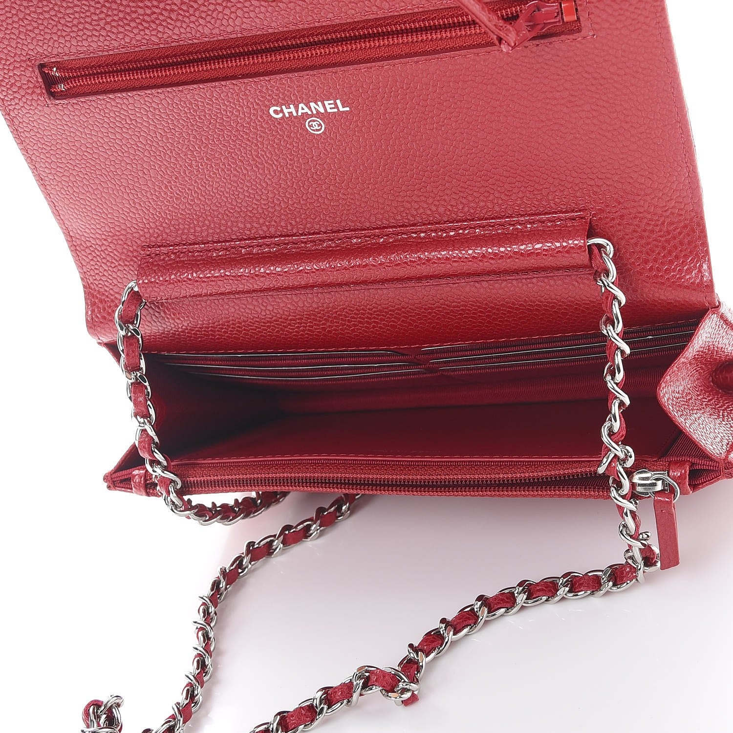 Chanel Caviar Quilted Wallet On Chain WOC Dark Pink 5 of 9